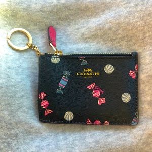 Coach wallet candy card holder blue keychain